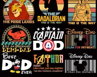 Father's Day Svg Bundle, Cartoon Characters, Dad Squad Svg, Best Dad Ever Svg, Mouse Dad Shirt, Family Vacation Svg,Family Matching,Dad Gift