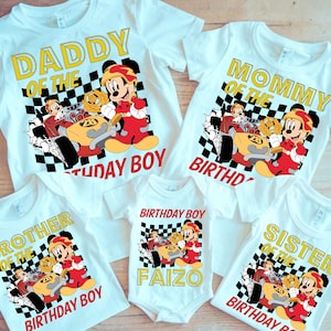 Personalisierter Geburtstag Racing Boy Png, Maus und Freunde, Geburtstagskind Png, alles Gute zum Geburtstag Png, Familien Geburtstag Png, Papa Mama Bruder Schwester Png