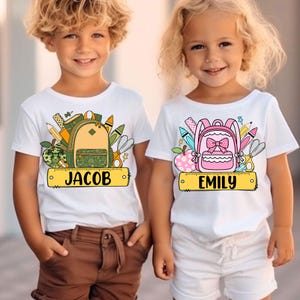 Personalized Back to School Png, Boy Girl First Day Of School Png, Kids School Png, Custom Kids Name, School Life Png, Student Shirt Png