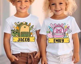 Personalized Back to School Png, Boy Girl First Day Of School Png, Kids School Png, Custom Kids Name, School Life Png, Student Shirt Png