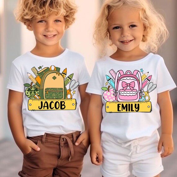 Personalized Back to School Png, Boy Girl First Day Of School Png, Kids School Png, Custom Kids Name, School Life Png, Student Shirt Png