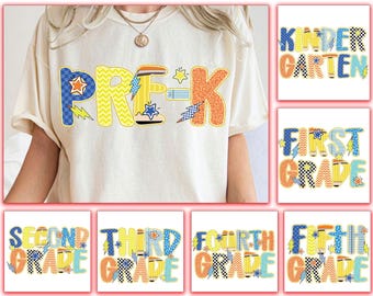 Retro Back to School Boys PNG Bundle, First Day Of School Png, Glitter School Png, Lightning Bold, Pre-k Pre-k 1st/2nd/3rd Grade Design