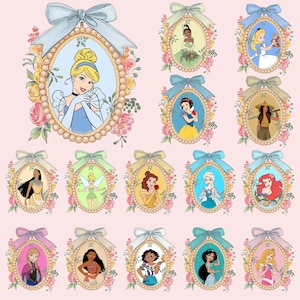 Vintage Watercolor Princess Squad Coquette Png Bundle, Magical Mirror Bow Png, Princess Trip Png, Family Vacation Png, Best Day Ever Png