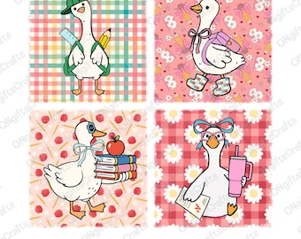 Zurück in der Schule Gans Png, Dumme Gans Lehrer Png, Erster Tag Der Schule Png, Mädchen Schule Png, Lehrer Schüler Sublimation, Schulhemd