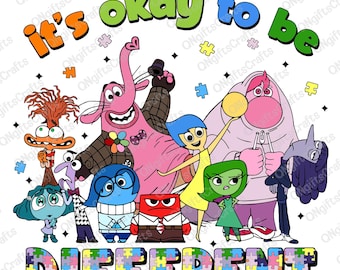 Cartoon Emotions Friends Png, It’s Okay To Be Different Png, Autism Awareness Png, Autism Awareness Kid, Instant Download, Autism Love Png