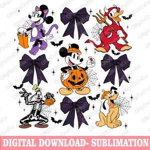 Halloween Mouse Coquette Bow Png, Mouse and Friends, Preppy Halloween Png, Spooky Season Png, Trick Or Treat Png, Halloween Trip Shirt