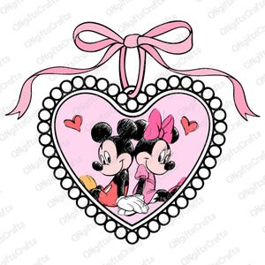 Valentine Heart Locket Png, Happy Valentines Day Png, Mouse and Friends, Magical Valentine Png, Mouse Couple Shirt, Family Vacation Png