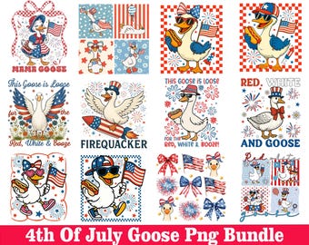 4th Of July Goose PNG Bundle, Patriotic Goose Png, America Coquette Png, Funny July 4th Png, Independence Day Png, Red Whie and Goose Png
