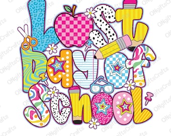 Last Day of School PNG, Preppy School Out Png, Summer Break Png, Teacher Last Day Png, End of School Png, Teacher Summer Shirt