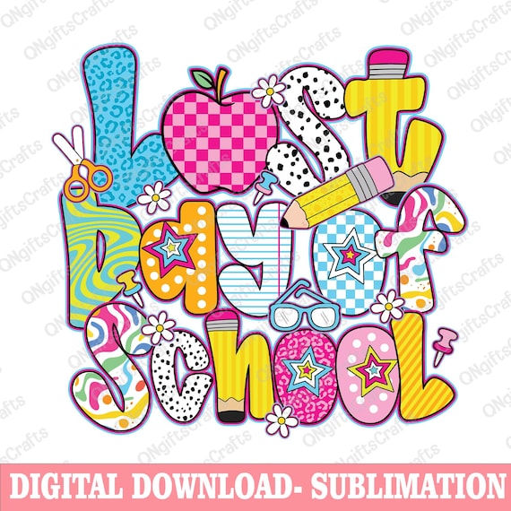 Last Day of School PNG, Preppy School Out Png, Summer Break Png, Teacher Last Day Png, End of School Png, Teacher Summer Shirt