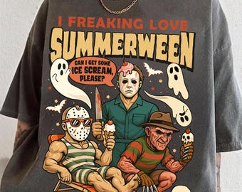 Sommer Halloween Png, Ich liebe Sommer Png, Horror Charaktere, Summerween Png, Halloween Im Sommer Png, Halloween Shirt Design