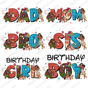 Personalisierte Prinzessin Geburtstag Png, Moana Geburtstag Familie Png, Geburtstagsjunge Png, Geburtstagskind Png, alles Gute zum Geburtstag Png, Bester Geburtstag aller Zeiten