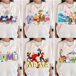 Mother's Day Png Bundle, Cartoon Mama Png, Mouse and Friends, Winnie The Pooh, Mama Life Png, Best Mom Ever Png, Mother's Shirt Design