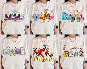 Bundle png pour la fête des mères, dessin animé maman, souris et amis, Winnie l'ourson, maman life png, meilleure maman de tous les temps png, conception de chemise pour mère