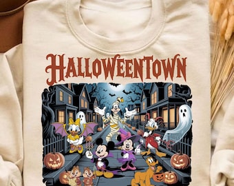 Vintage Halloween Town Est 1998 png, Mus och vänner png, Spooky Street png, Pumpa Halloween png, Bus eller godis png, Familjeresa png