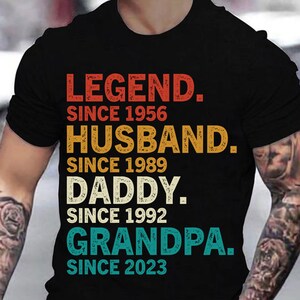 Personalized T-shirt Legend Husband Daddy And Then Grandpa Custom Year Unique Gift For Father's Day