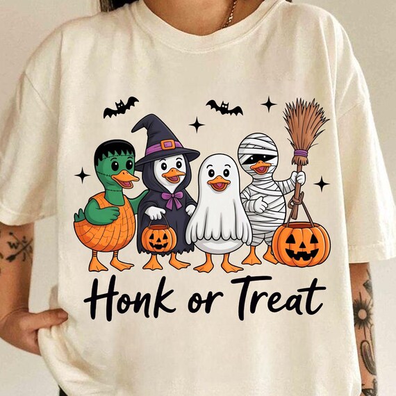 Honk Or Treat PNG, Cute Halloween Goose Sublimation, Cute Goose Witchy Halloween Png, Spooky Goose Png, Funny Halloween Shirt,Trick Or Treat