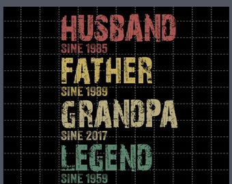 Custom Husband Father Grandpa Legend Since Year Png, Personalized Dad Png, Father's Day Png, Dad Life Png, Dad Tee Design,Personalized Gifts