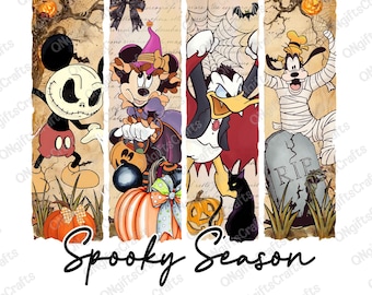 Griezelig seizoen png, Halloween-muis en vrienden, vintage Halloween-png, halloweenkostuum png, trendy halloweenshirt, Halloween-gezinsreis