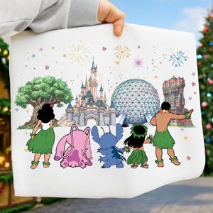 Design för familjesemester: Blå Alien Png, Ohana Family Png, Epcot och slott (digital nedladdning)