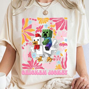 Boho Floral Chicken Jockey Png, Cute Gaming Png, Chicken Sublimation Png, Retro Pixel Game Character Png, Game Shirt, Digital Download