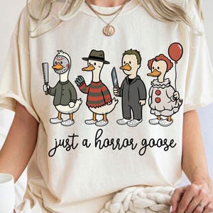 Just A Horror Goose PNG, Funny Halloween Goose Png, Killer Duck Costume Png, Horror Characters, Spooky Movie Goose Sublimation, Scary Goose
