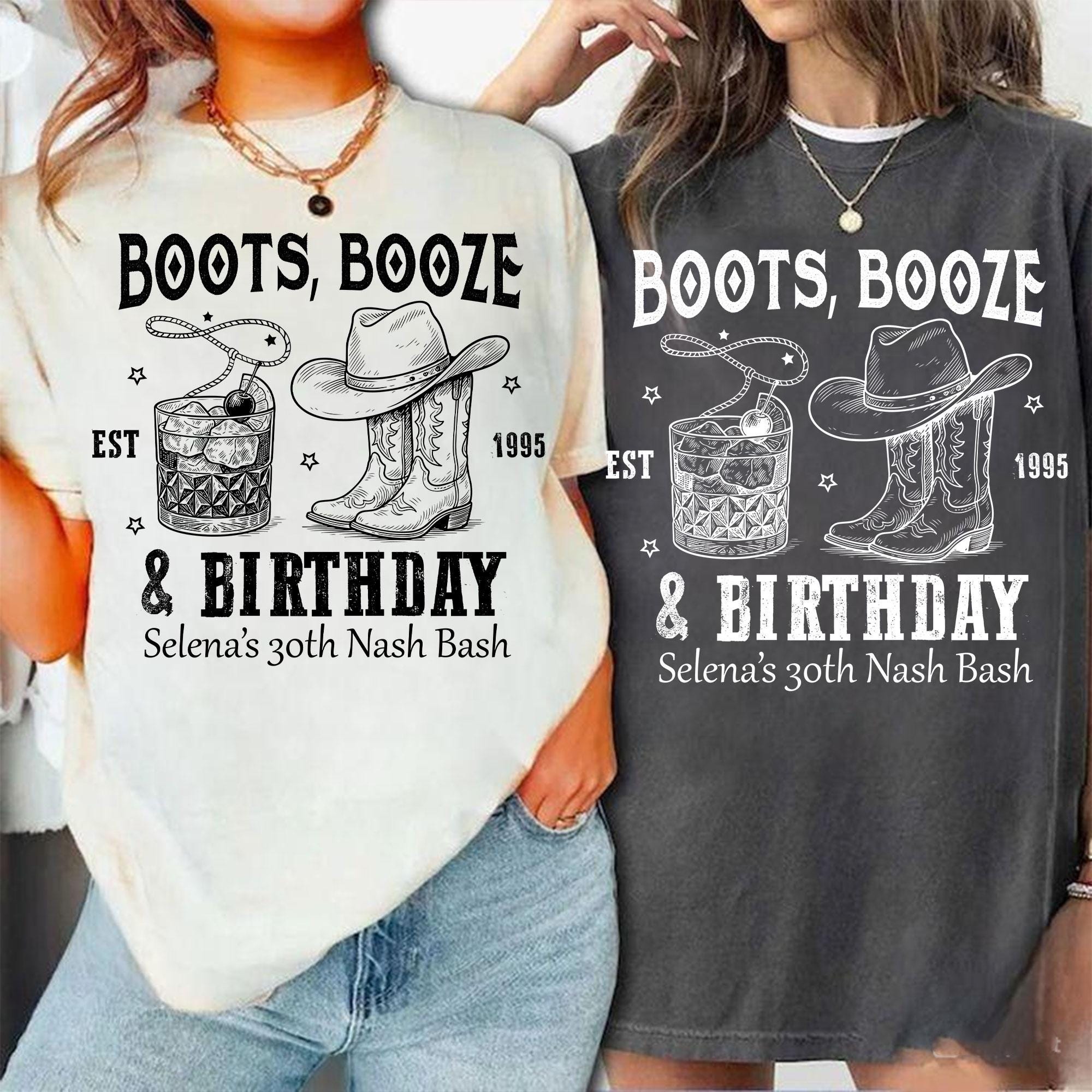 Personalized Boots Booze Birthday PNG, Western Birthday Png, 30th ...