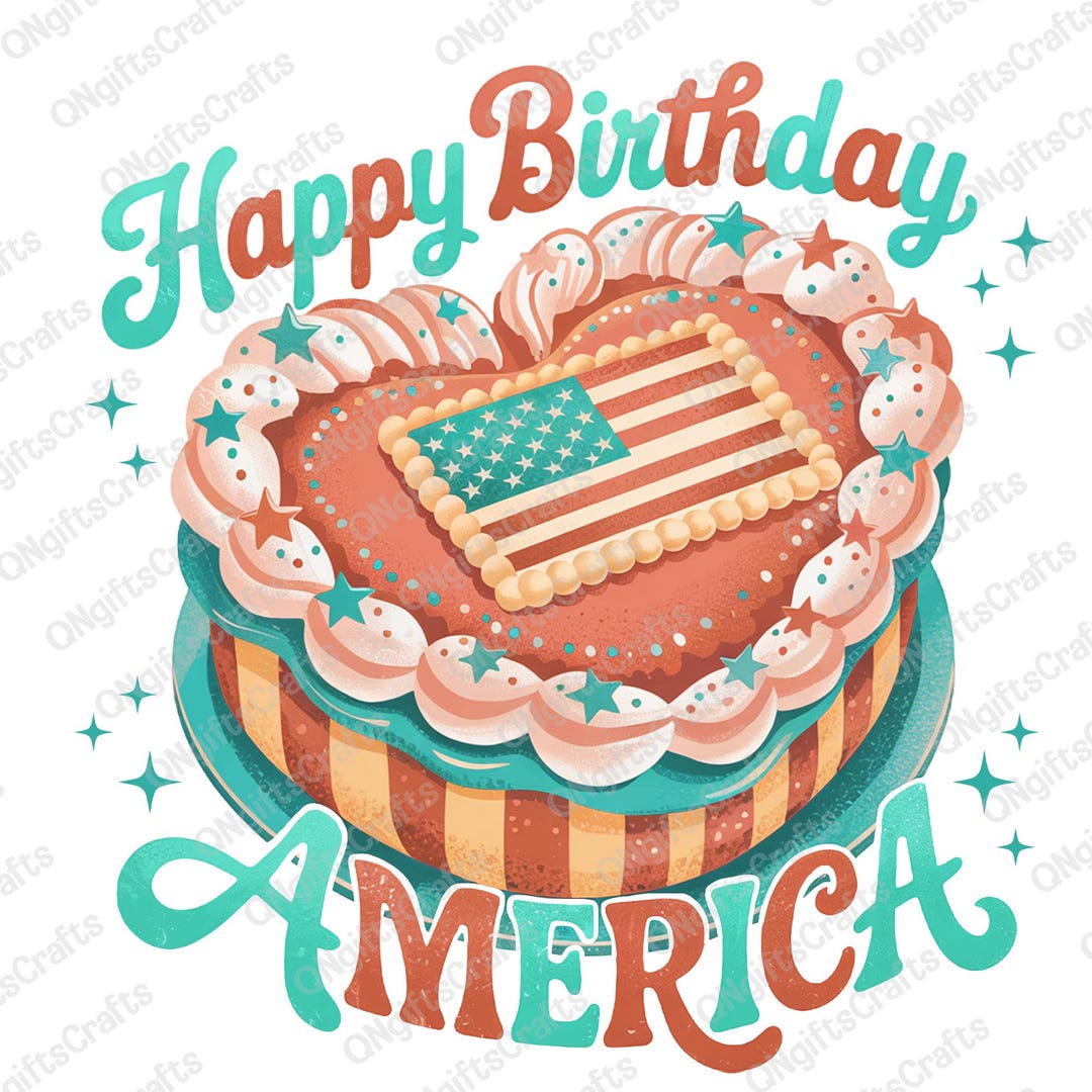 Happy Birthday America Png, 4th of July Cake Png, American Flag Png ...