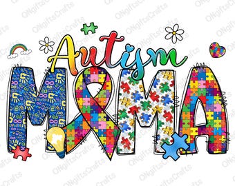Autism Mama Png, Autism Mom Png, Mothers Day Gift, Boho Mama Png, Coquette Bow png, Austism Ribbon Png, Autism Design, Autism Acceptance Png