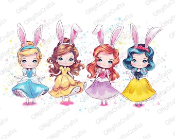 Happy Easter Png, Princess Easter Png, Easter Bunny Png, Retro Easter Vibes, Easter Day, Easter Eggs Png, Kids Easter Png,Magical Easter Png