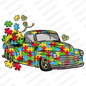 Colorful Autism Puzzle Png, Autism Car Png, Autism Puzzle Png, Proud Mom Png, Autism Acceptance Png,Autism Support Png, Instant Download Png