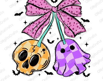 Halloween Cherry Png, Straszna Kokarda Wiśniowa Duchów Halloween Png, Kokarda Kokietki Halloween Png, Czaszka Png, Upiorny Sezon Png, Koszula Halloween