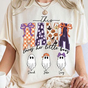Personalized Halloween Mama Png, This Mama Loves Her Boos Png, Spooky Mama Png, Halloween Ghost Png, Custom Kids Name Png, Halloween Shirt