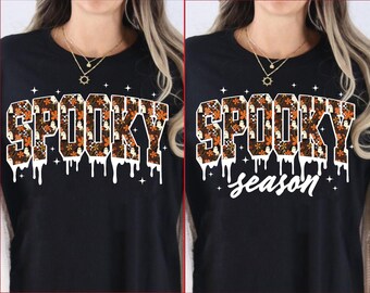 Preppy Floral Spooky Season Png, Halloween Sublimation, Girl Halloween Png, Spooky Vibes Png, Trick Or Treat Png, Halloween Shirt Design