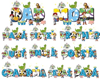 Familia de juguetes PNG personalizada: Juguete y amigos, Vacaciones familiares PNG, Familia a juego (Descarga digital)