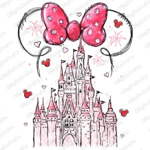 Valentine Day Png, Mouse and Friends, Watercolor Castle Valentine&#39;s Day Png, Couple Matching Shirt, Family Vacation Png, Best Day Ever Png