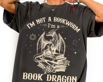 Book Dragon Svg, Fantasy Reader Svg, Gothic Book Lover Svg, Dark Academia Svg, Bookish Aesthetic Svg, Dragon And Books Svg, Book Lover Shirt