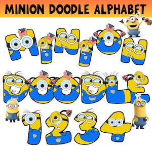 Mini Doodle Alphabet Png Bundle, Funny Character Alphabet PNG Sublimation, Cartoons Letters Png, Doodle Letters, Digital Alphabet