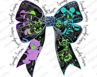 Preppy Halloween-strik png, muis en vrienden, Halloween-png, neon halaloween png, magische Halloween png, spookachtig seizoen png, halloweenreis png