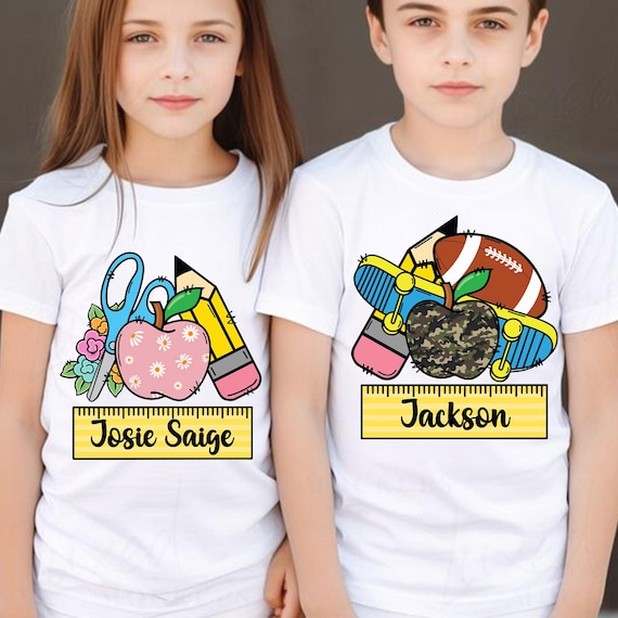 Personalized Back to School Png, Boy Girl Apple Name Png, Back to