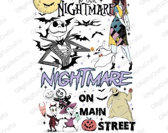 Welcome To Nightmare On Main Steet Png, Halloween Nightmare Png, Horror Halloween Png, Trick Or Treat Png, Halloween Shirt Design