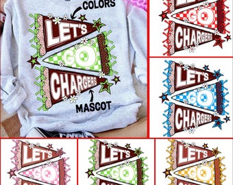Custom Mascot Team Png Bundle, Colorful Game Day Png, Preppy School Spirits Png, Pennant Flag Png, School Mascot Png, Pennant Cheer Png