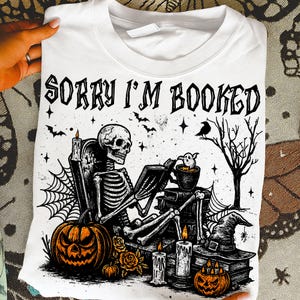 Halloween Book Png, Skeleton Reading Book Png, Halloween I&#39;m Booked Png, Bookish Png, Spooky Season Png,Funny Halloween Png,Digital Download
