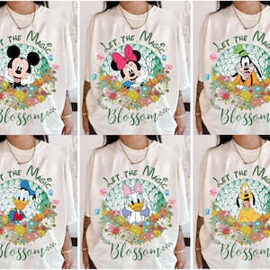 Bundle Let The Magic Blossom PNG, Flower and Garden Festival Png, Mouse And Friends, Family Vacation Png, Floral Epcot Trip Png, Vacay Mode