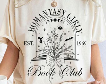 Romantasy Girly Svg, Book Club Svg, Fantasy Reader Svg, Dark Academia Svg, Goth Aesthetic Svg, Witchy Bookish Svg, Vintage Floral Svg