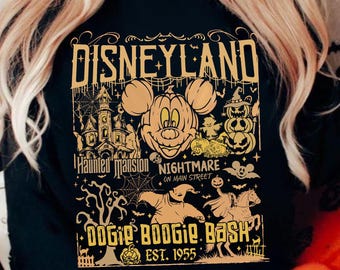 Vintage Halloween Boogie Png, Halloween Nightmare Png, Mouse and Friends, Haunted Mansion Nightmare Main Street Png, Horror Halloween Png