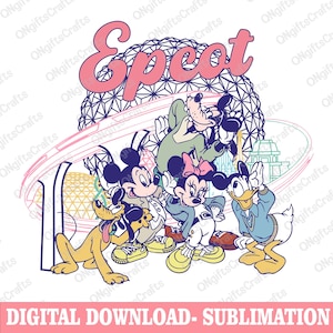 Vintage Epcot Trip Png, Mouse and Friends, Family Vacation Png, Magic Kingdom Png, Family Trip Png, Epcot Tour Shirt, Vacay Mode Png