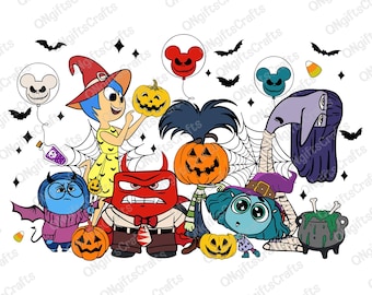 Halloween Emotions Friends Svg, Cartoon Characters, Halloween Costume Svg, Trick Or Treat Svg, Halloween Trip Svg, Mental Health Svg