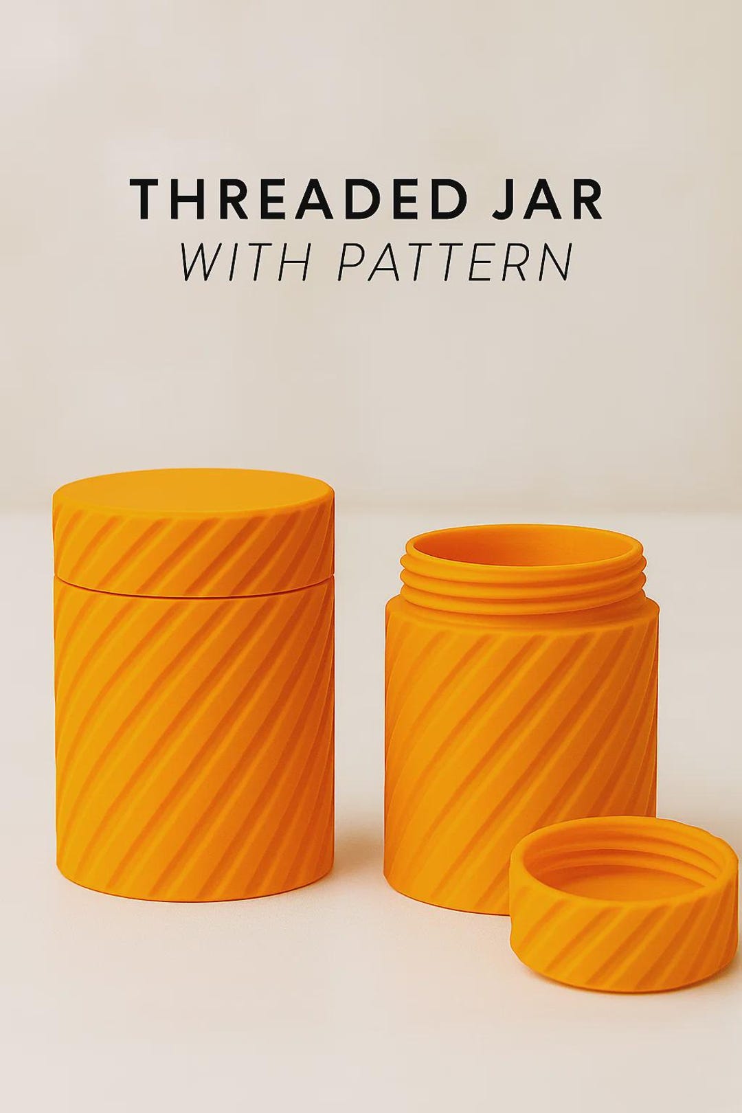 Threaded Jar STL File With Knurled Pattern – 3D Printable Screw-top ...