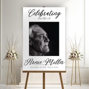 May include: A black and white photograph of a man on a white easel with the text "Celebrating the life of Arnie Miller December 19, 1942 - May 21, 2024" printed below the photo.